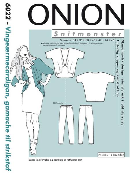 Bilde av Onion 6022 - Vingeermecardigan, tights til stretchstof