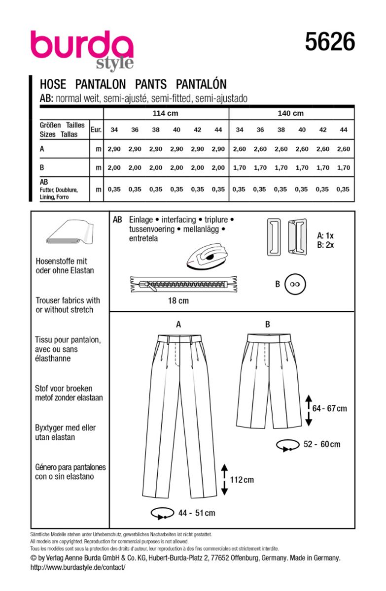 5626 - Burda - bukse