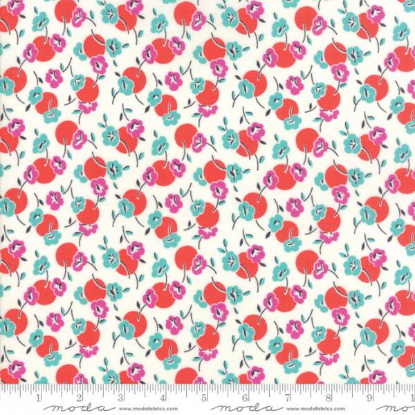 Bilde av Beach Road - 15 mm flerfargete blomster og dots på offwhite