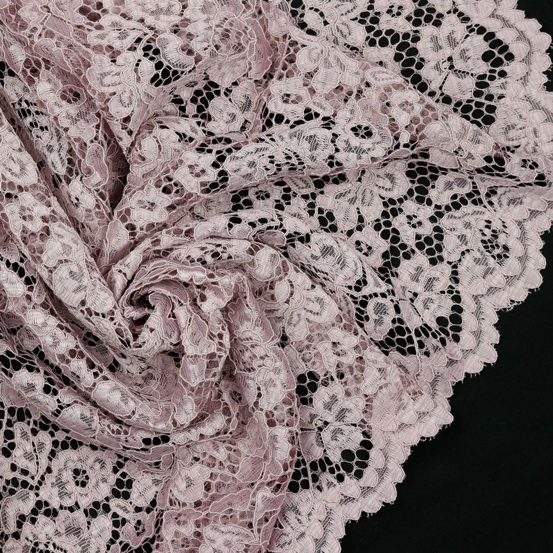 Lace Blonde - muslingkant, gammelrosa