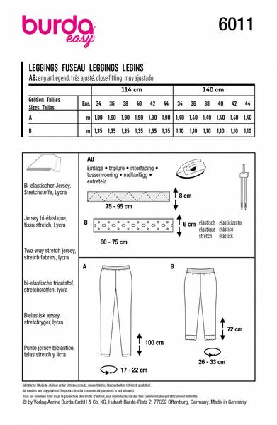 Bilde av 6011 - Burda - tights til jersey