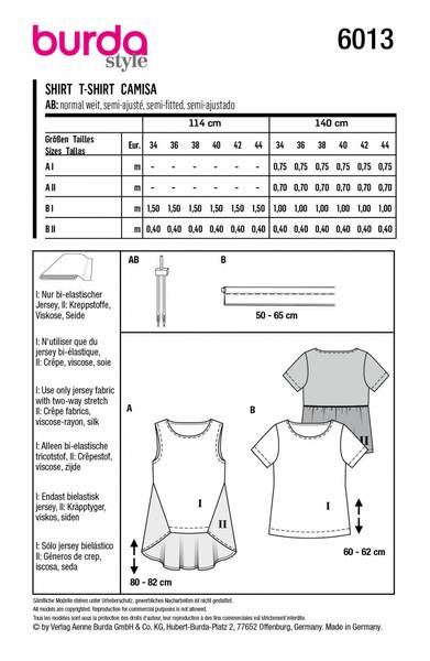 Bilde av 6013 - Burda - shirt til jersey og vevd