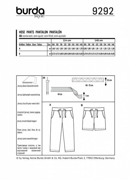 Bilde av 9292 - Burda - bukse/shorts