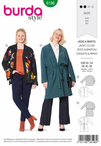 Bilde av 6196 - Burda - kåpe/ jakke