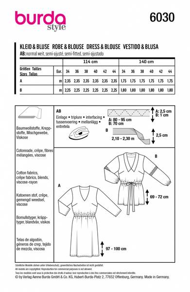 Bilde av 6030 - Burda - kjole & bluse