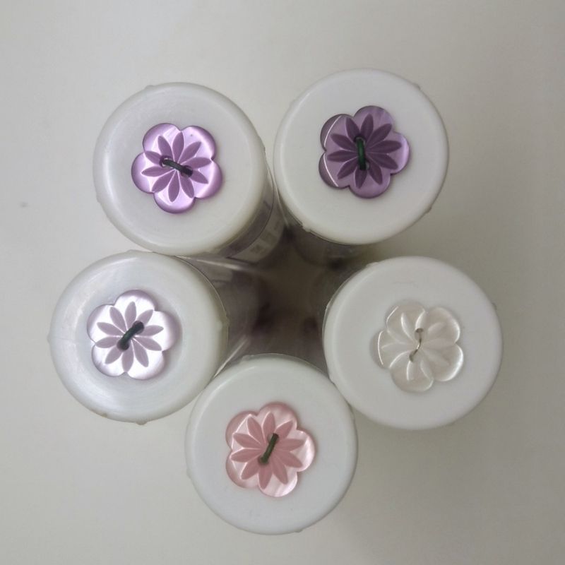 Knapp, 2 hull, blomst, 16 mm