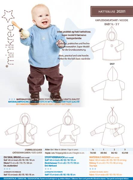 Bilde av Minikrea 20201 - Hoodie/ hettegenser/-jakke 1/2 - 3 år