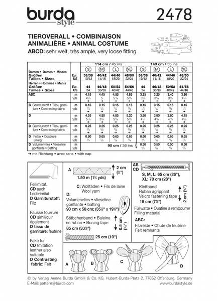 Bilde av 2478 - Burda - kostymer, dyr