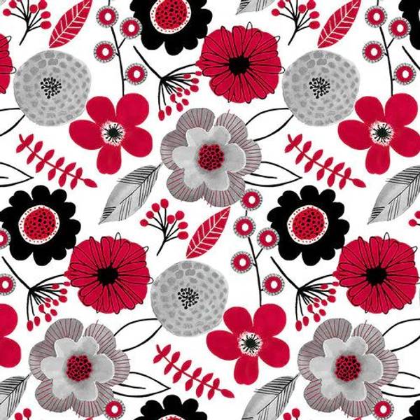 Bilde av Red Alert - 7 cm blomster på hvit