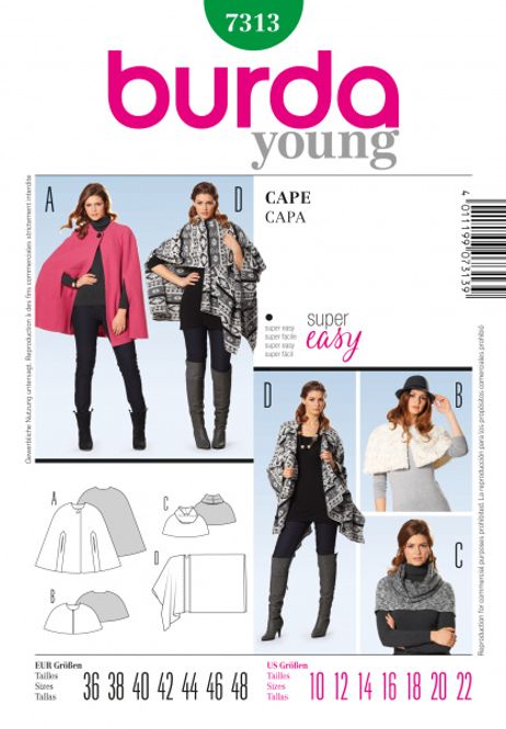 Hovedbilde 7313 - Burda - Cape, sjal