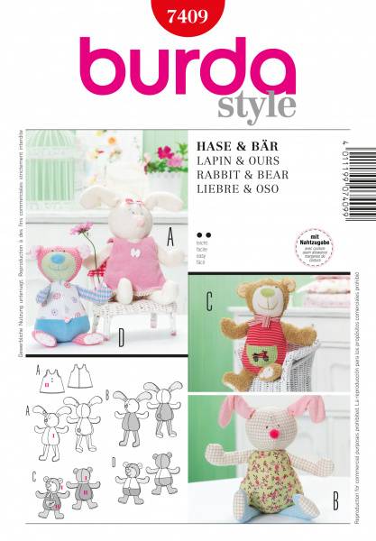 Bilde av 7409 - Burda - Kosedyr, kanin og teddybjørn
