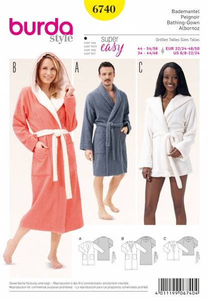Bilde av 6740 - Burda - Badekåpe dame & herre