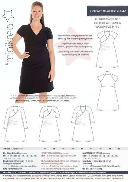 Bilde av Minikrea 70042 - Jerseykjole med drapering