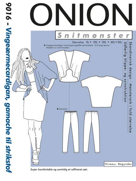 Bilde av Onion 9016 - vingeerme-cardigan & tights - pluss-size