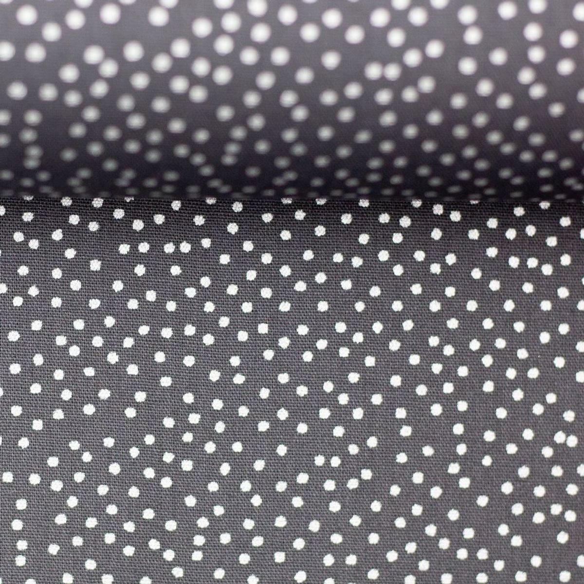 Julebomull, mørkgrå - sølv prikker