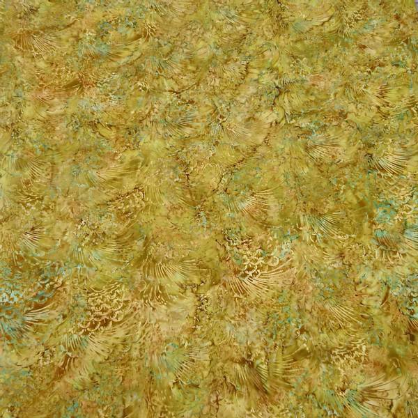 Bilde av Peacock Garden - batikk gullbeige-lys oliven mønstret