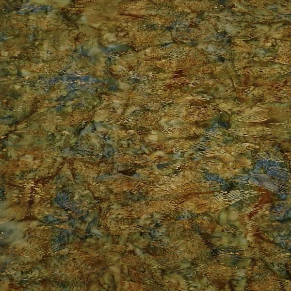 Bilde av Peacock Garden - batikk brun mønstret på petrol-oliven