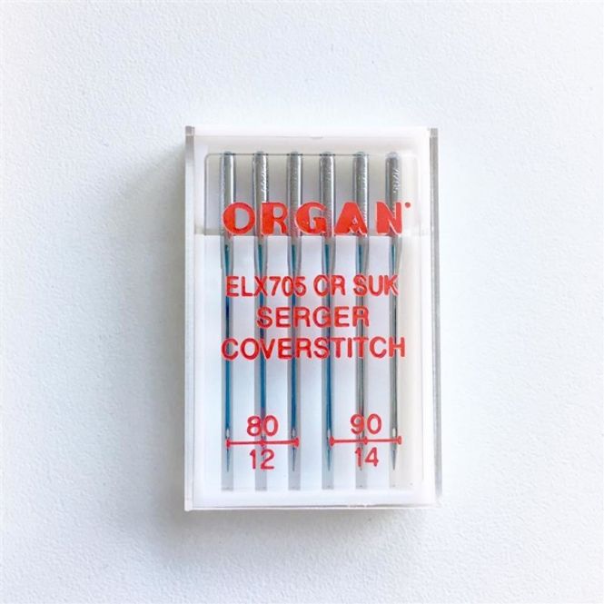 Hovedbilde Organ symaskinnål - 6 st., Elx 705 Krom 80/12 & 90/14 