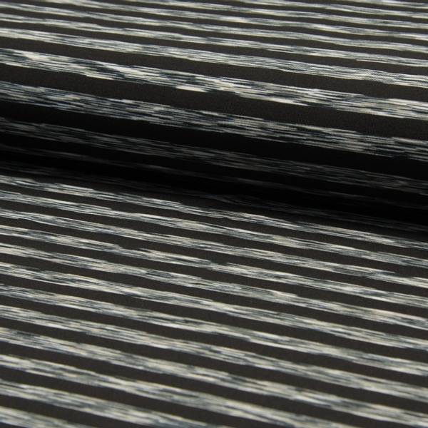 Bilde av Sportsstretch - Space dyed, sort-melange 1 cm striper