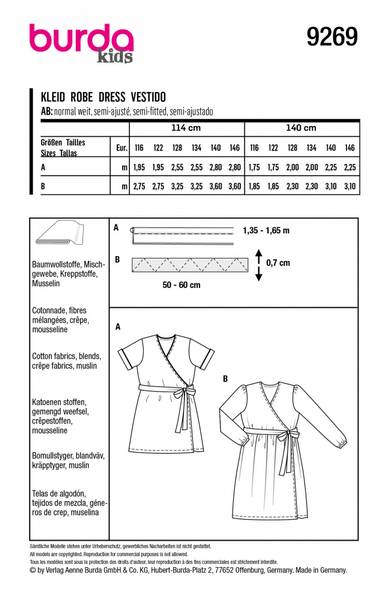 Bilde av 9269 - Burda - omslagskjole