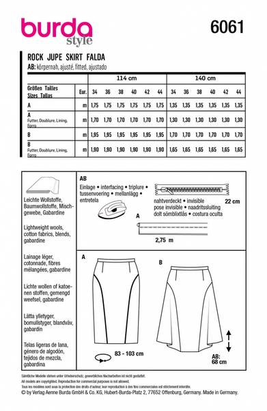 Bilde av 6061 - Burda - skjørt