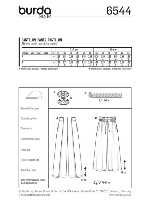 Hovedbilde 6544 - Burda - Bukse m. vidde
