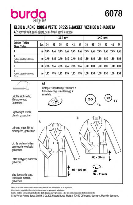 Hovedbilde 6078 - Burda - jakke