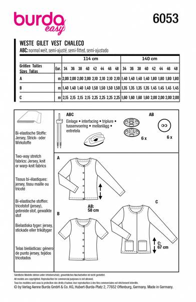 Bilde av 6053 - Burda - cardigan