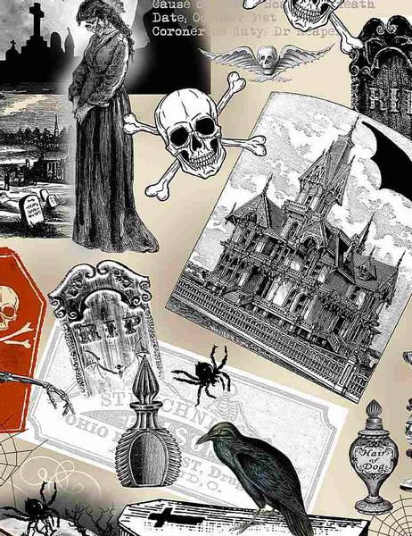 Bilde av Wicked Halloween - hodeskaller & edderkopp på sand