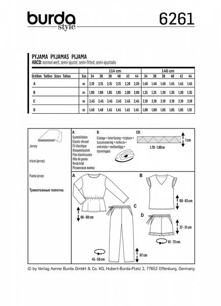 Bilde av 6261 - Burda - Pyjamas