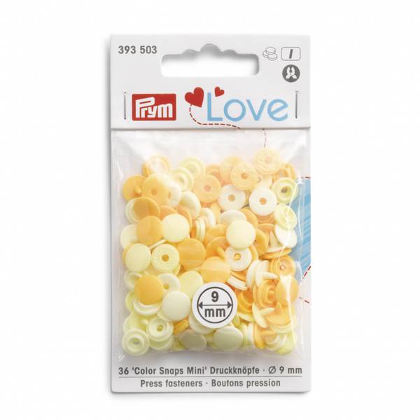 Bilde av Prym Love Plasttrykknapper 9 mm - gul