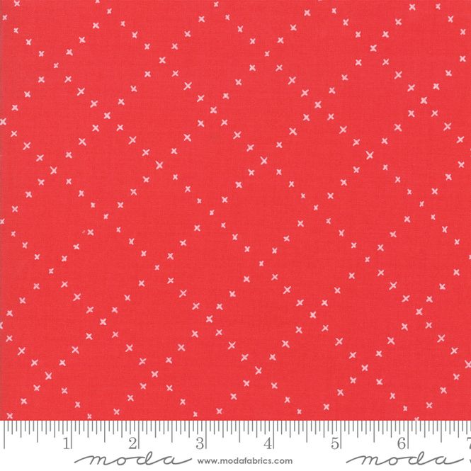 Hovedbilde Farm Charm - 2 mm diagonale kryss på rødt