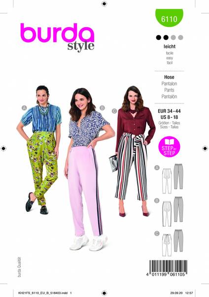 Bilde av 6110 - Burda - Bukse m/ legg