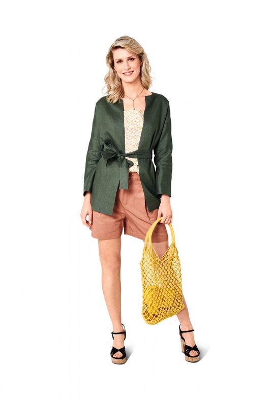6123 - Burda - Blazer m/u knyting og lommer