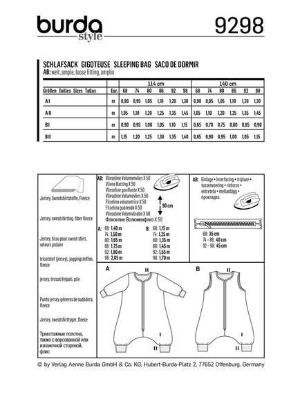 Bilde av 9298 - Burda - sovepose, sovedress