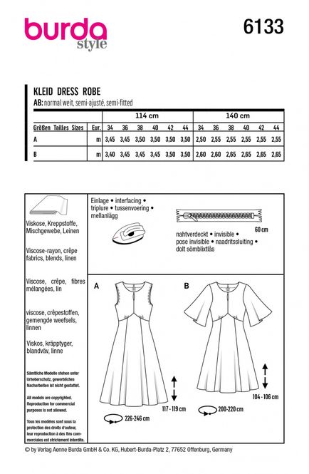 Hovedbilde 6133 - Burda - Kjole 