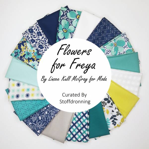 Bilde av Flowers for Freya- Stoffpakke, 30x55 cm, 18 st.