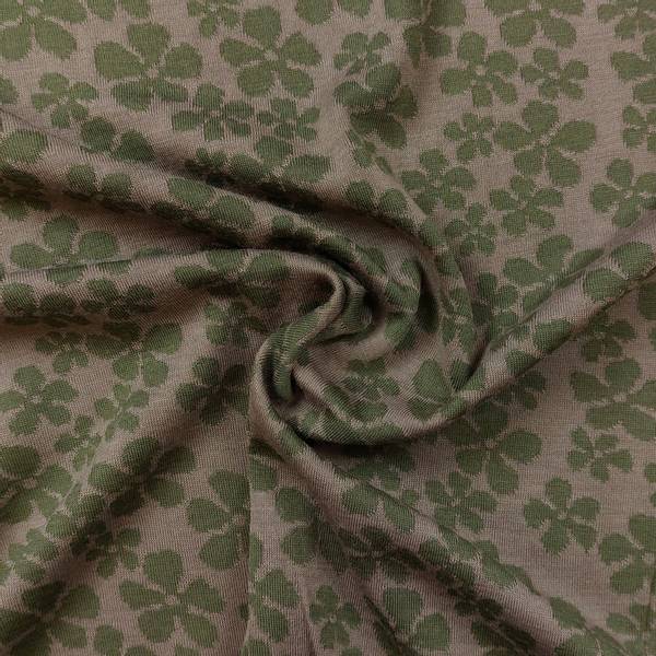 Bilde av Ull-jacquard jersey - blomster, khaki/stone