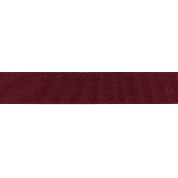 Bilde av Myk strikk, 2,5 cm, uni - burgunder