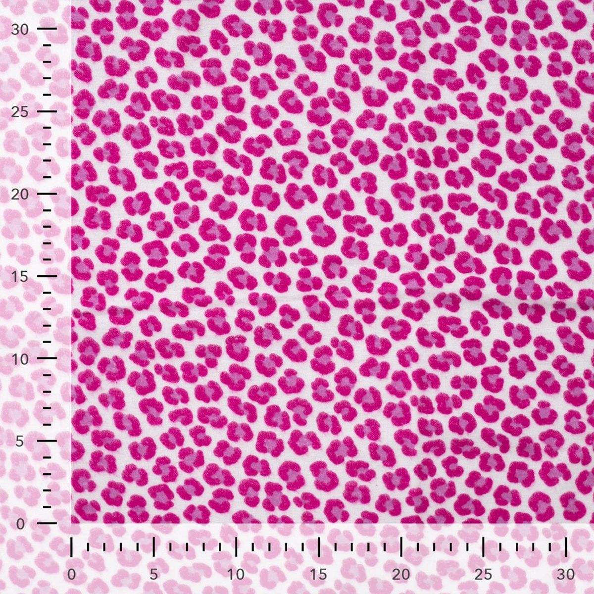 Flanell - leopardprint, sterk rosa