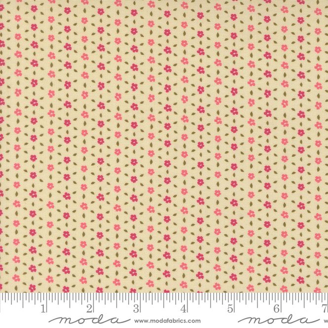 Hovedbilde 1,1 m Sagewood - 3 mm røde blomster på ecru