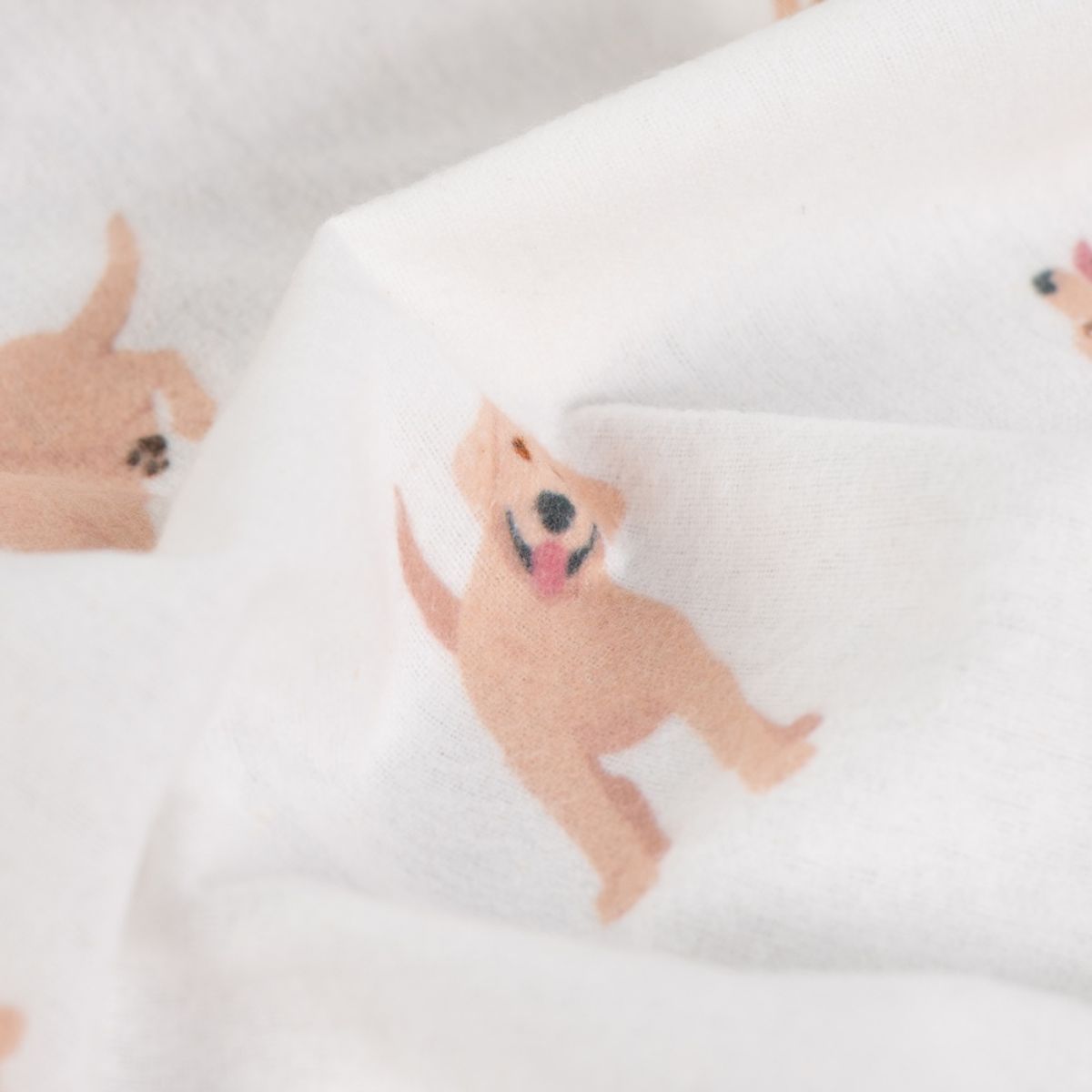 Flanell - hund, offwhite