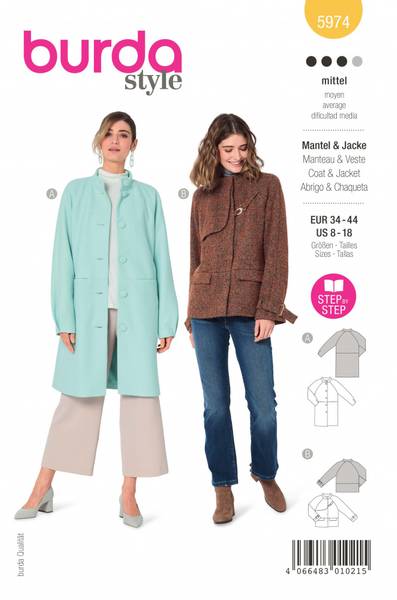 Bilde av 5974 - Burda - jakke m/ raglan