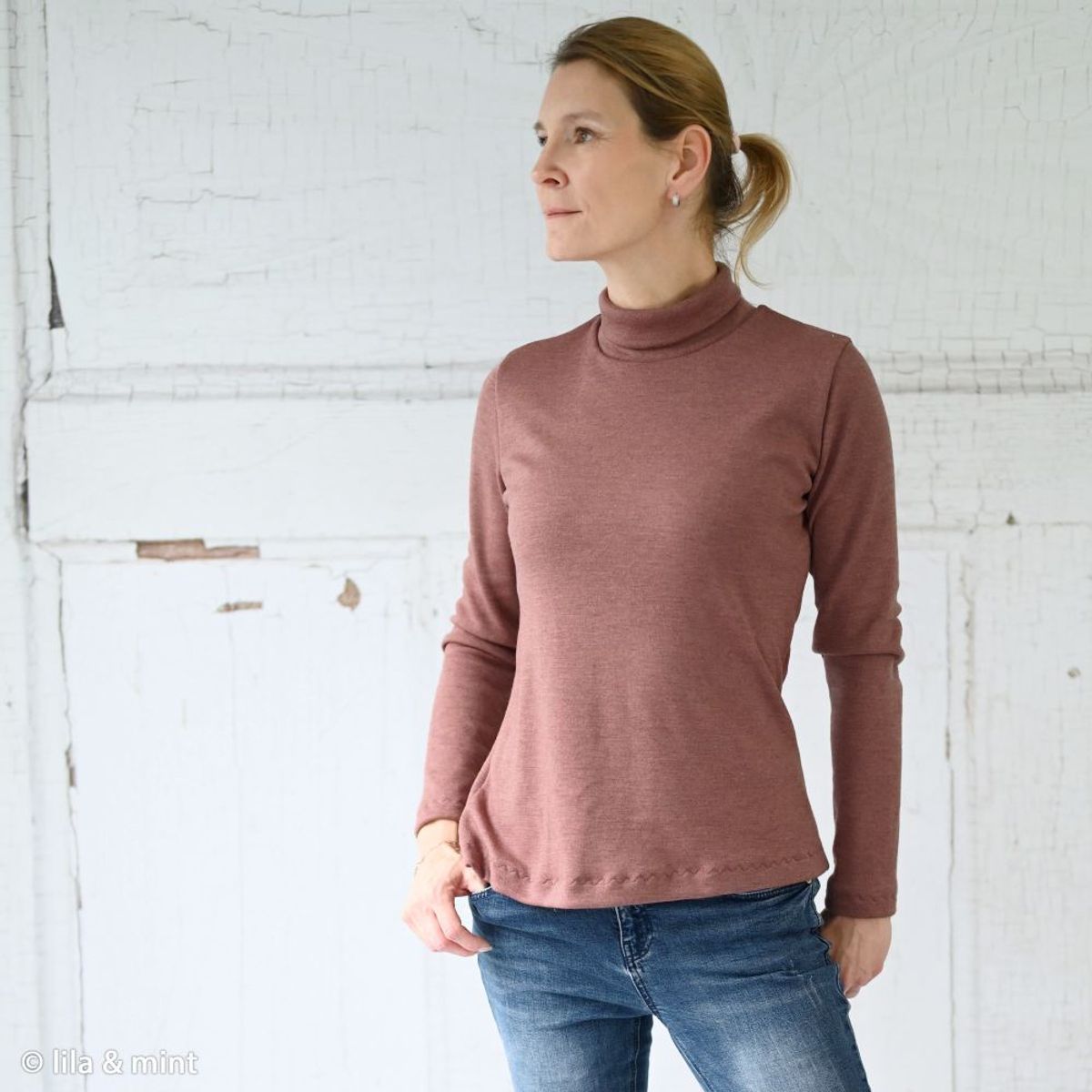 Merinoull jersey - lysgrå melert, fv. 1181