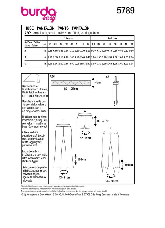 5789 - Burda - Bukse & shorts