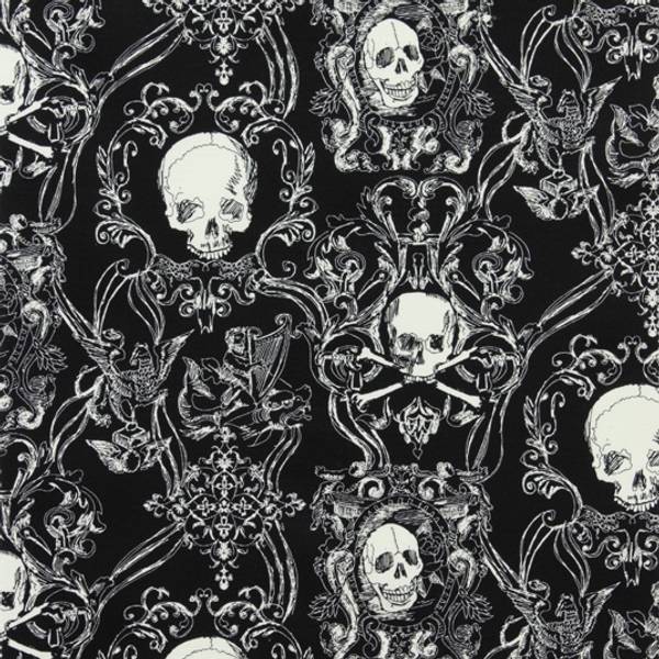 Bilde av Skullduggery - Heavy Oxford Kanvas - 6-8 cm hodeskaller på sort