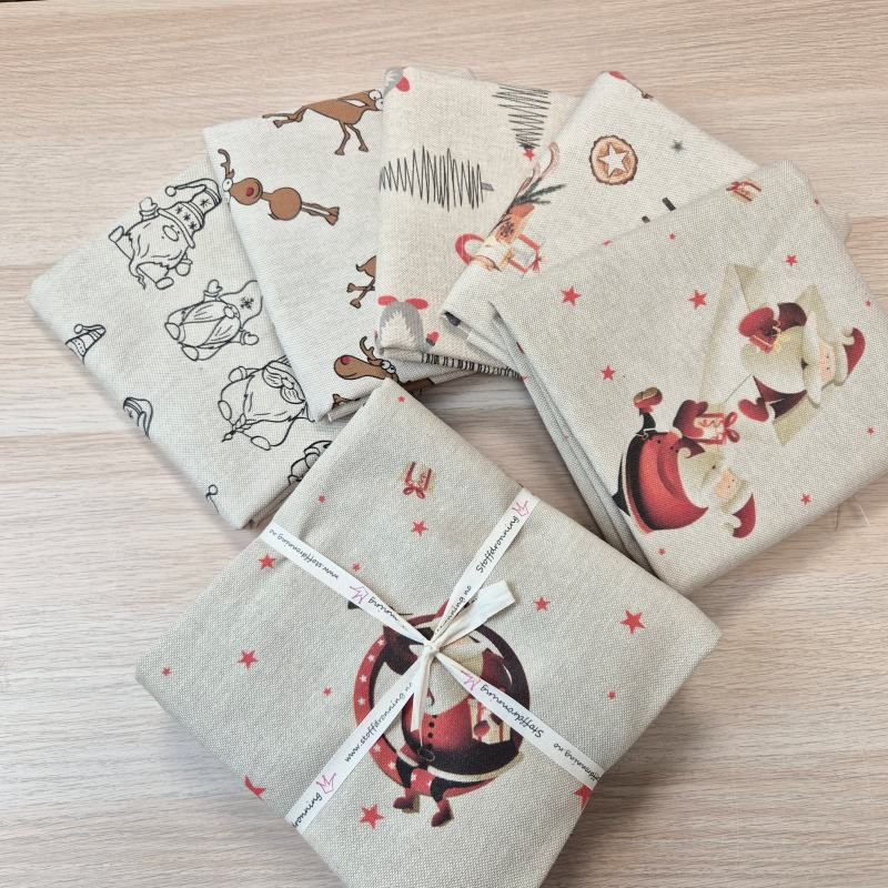 Stoffpakke - Linlook jul - 5x 50 cm