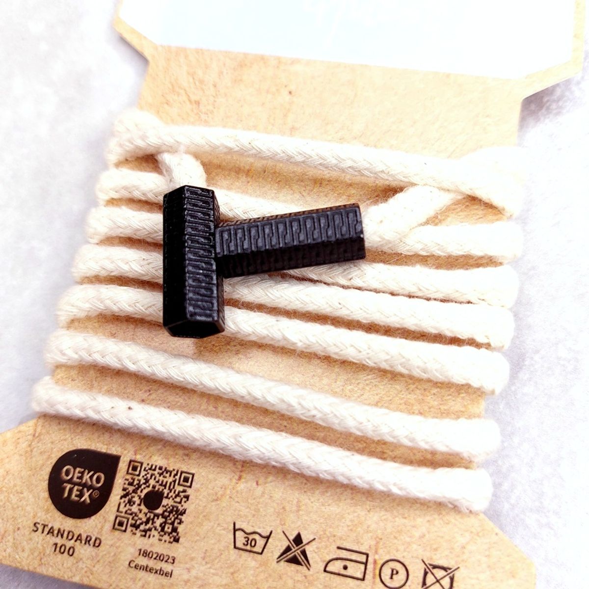 Snor, rund, 5 mm - 1,15 m, ecru