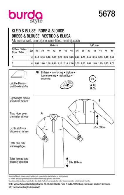 Hovedbilde 5678 - Burda - kjole og bluse