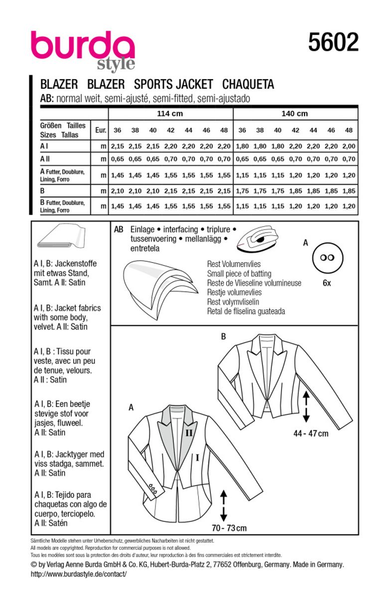5602 - Burda - jakke